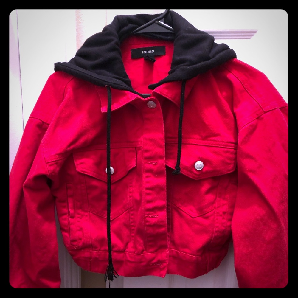 Forever 21 Jean Jacket with removable hood